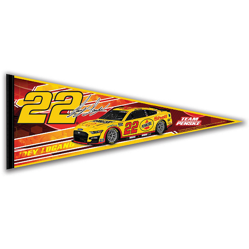 Rico Industries Joey Logano No. 22 Premium 12"x30" Felt Wall Pennant Flag - Display Your NASCAR Fandom in your Home, Garage, Office or Man Cave Image