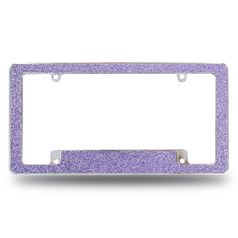 Rico Industries Lavendar Glitter All Over Automotive License Plate Frame for Car/Truck/SUV (12" x 6") Image