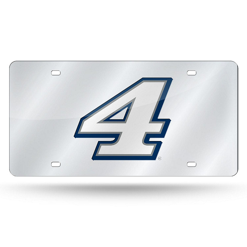 Rico Industries NASCAR Racing Kevin Harvick #4 12" x 6" Silver Laser Cut Tag For Car/Truck/SUV - Automobile D&#233;cor Image