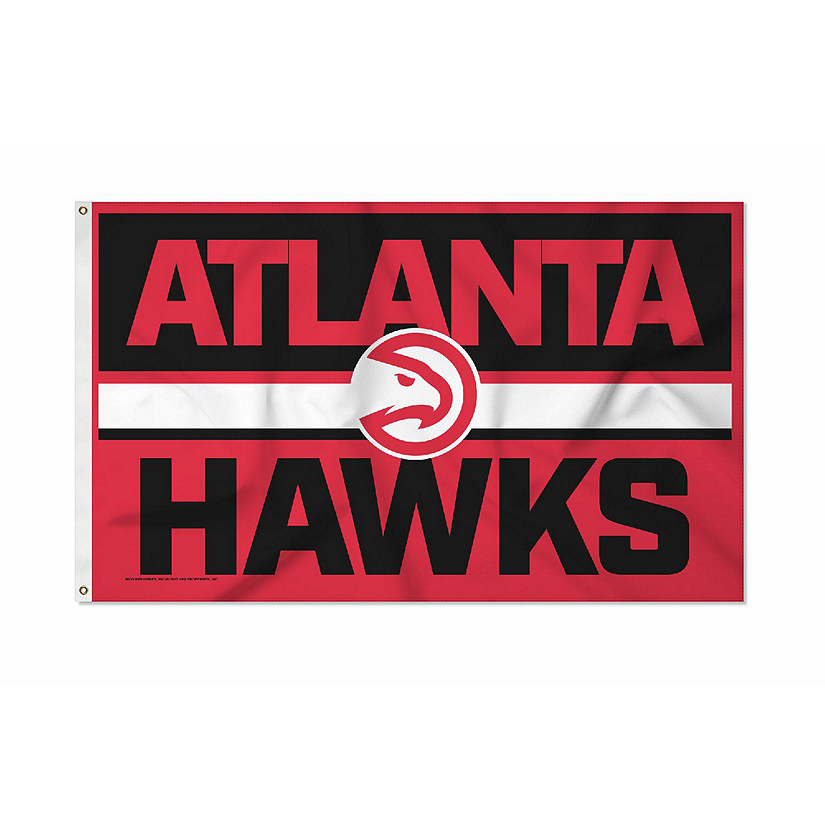 Rico Industries NBA Basketball Atlanta Hawks Bold 3' x 5' Banner Flag Single Sided - Indoor or Outdoor - Home D&#233;cor Image