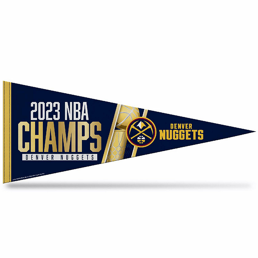 Rico Industries NBA Basketball Denver Nuggets 2023 NBA Champions 12" x 30" Felt Wall D&#233;cor Pennant - Great for Home/Bed Room/Man Cave D&#233;cor Image