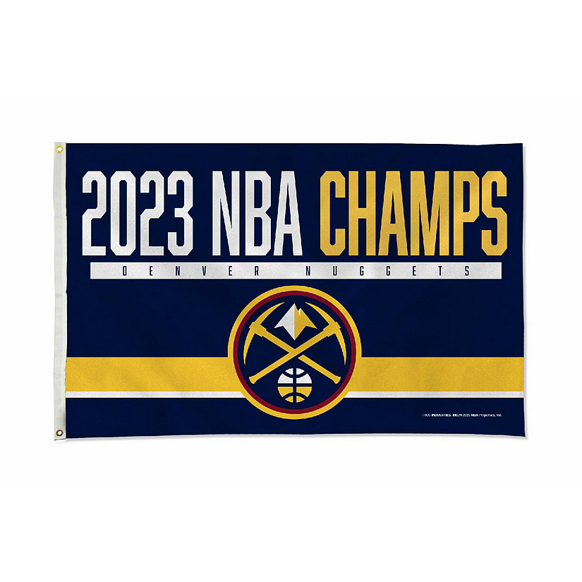 Rico Industries NBA Basketball Denver Nuggets 2023 NBA Champions 3' x 5' Banner Flag Single Sided - Indoor or Outdoor - Home D&#195;&#169;cor Image