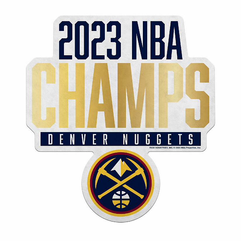 Rico Industries NBA Basketball Denver Nuggets 2023 NBA Champions Shape Cut Pennant - Home and Living Room D&#233;cor - Soft Felt EZ to Hang Image
