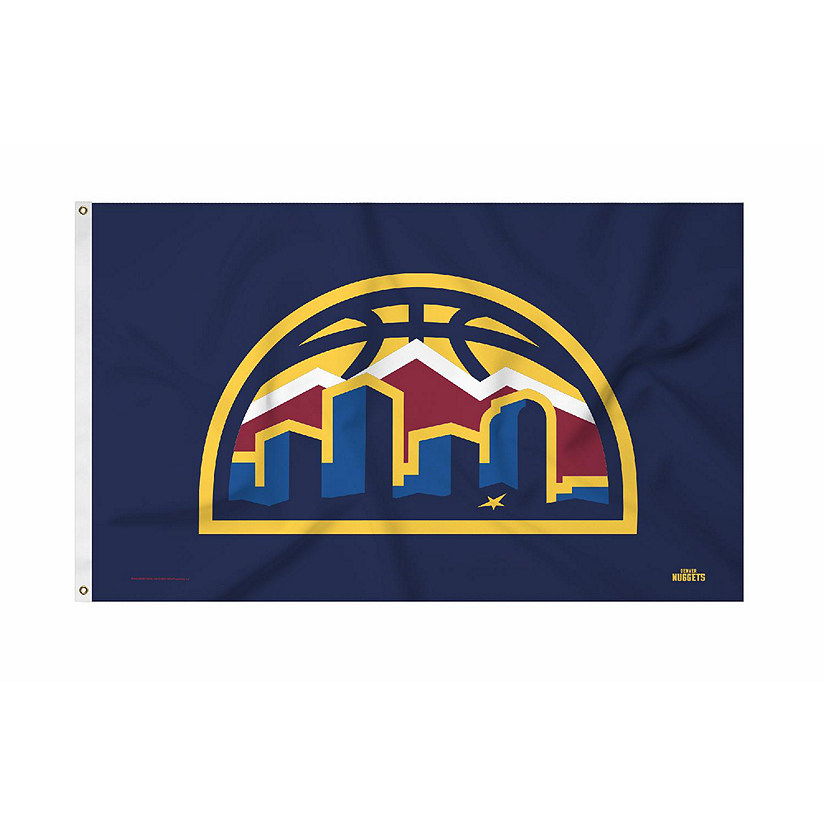 Rico Industries NBA Basketball Denver Nuggets Alternate Logo 3' x 5' Banner Flag Single Sided - Indoor or Outdoor - Home D&#233;cor Image