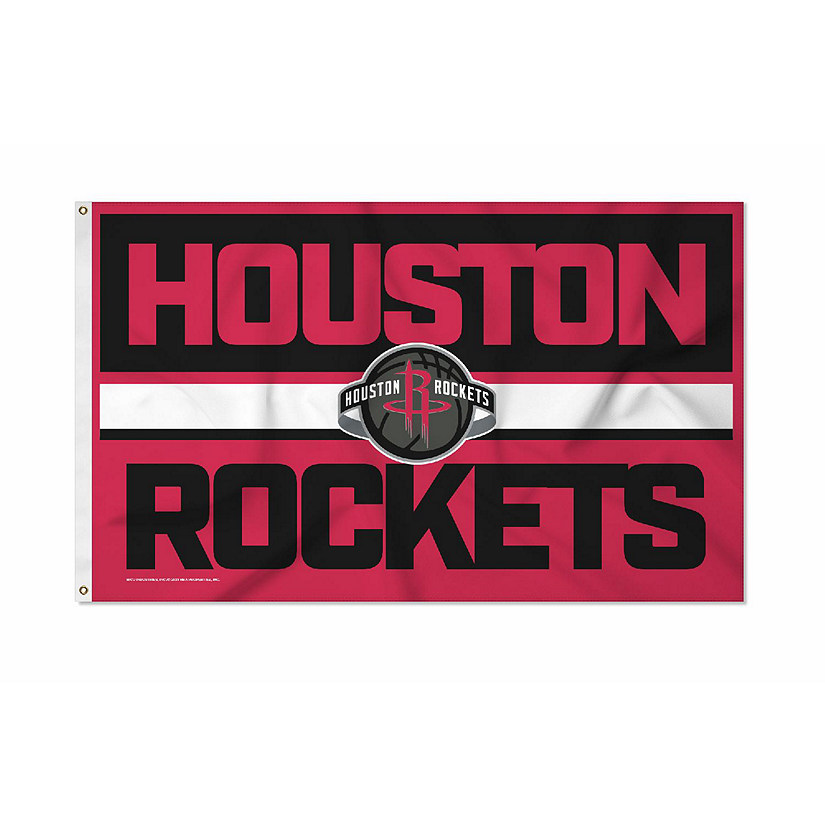 Rico Industries NBA Basketball Houston Rockets Bold 3' x 5' Banner Flag Single Sided - Indoor or Outdoor - Home D&#233;cor Image
