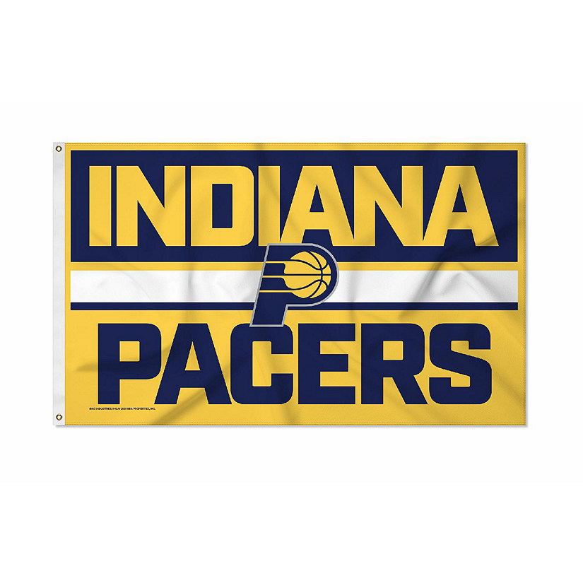 Rico Industries NBA Basketball Indiana Pacers Bold 3' x 5' Banner Flag Single Sided - Indoor or Outdoor - Home D&#233;cor Image