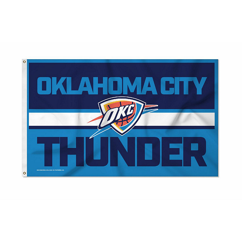 Rico Industries NBA Basketball Oklahoma City Thunder Bold 3' x 5' Banner Flag Single Sided - Indoor or Outdoor - Home D&#233;cor Image