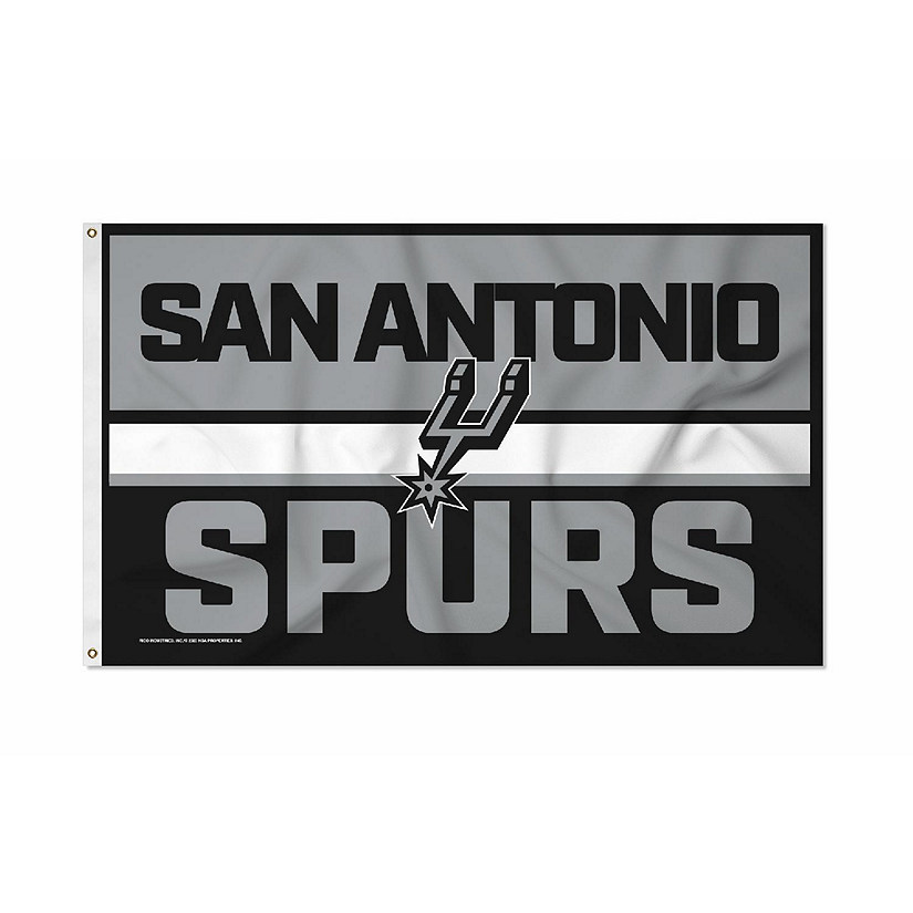 Rico Industries NBA Basketball San Antonio Spurs Bold 3' x 5' Banner Flag Single Sided - Indoor or Outdoor - Home D&#233;cor Image