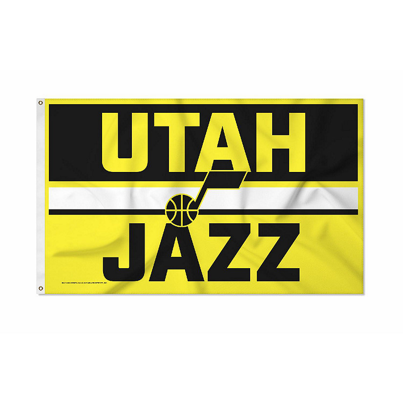 Rico Industries NBA Basketball Utah Jazz Bold 3' x 5' Banner Flag Single Sided - Indoor or Outdoor - Home D&#233;cor Image