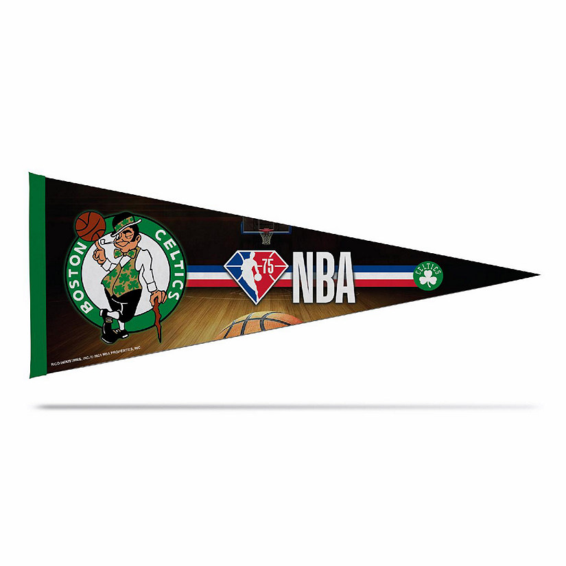 Rico Industries NBA Boston Celtics NBA 75 12" x 30" Soft Felt Pennant - EZ to Hang - Home D&#233;cor (Game Room, Man Cave, Bed Room) Image