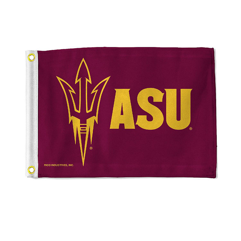 Rico Industries NCAA  Arizona State Sun Devils - ASU Maroon Utility Flag - Double Sided - Great for Boat/Golf Cart/Home ect. Image
