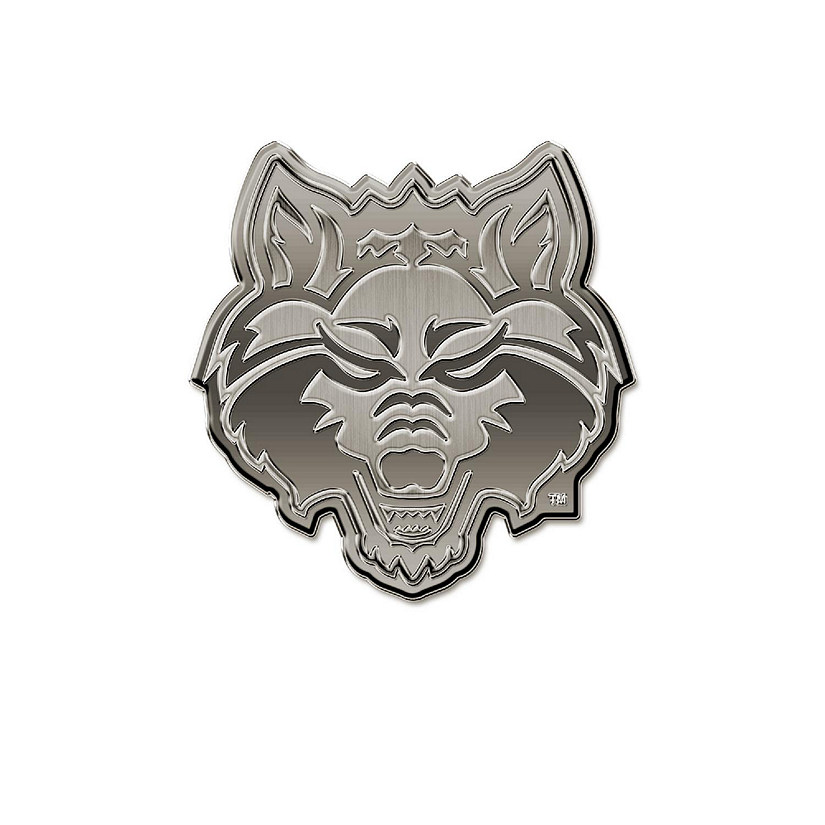 Rico Industries NCAA  Arkansas State Red Wolves Standard Antique Nickel Auto Emblem for Car/Truck/SUV Image
