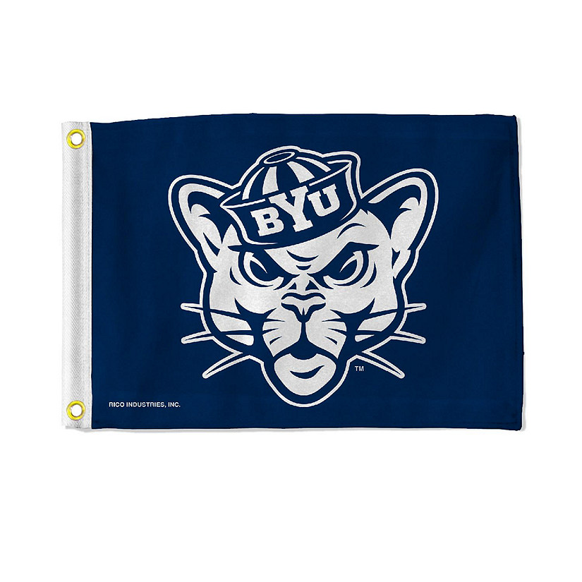 Rico Industries NCAA  BYU Cougars Blue Utility Flag - Double Sided - Great for Boat/Golf Cart/Home ect. Image