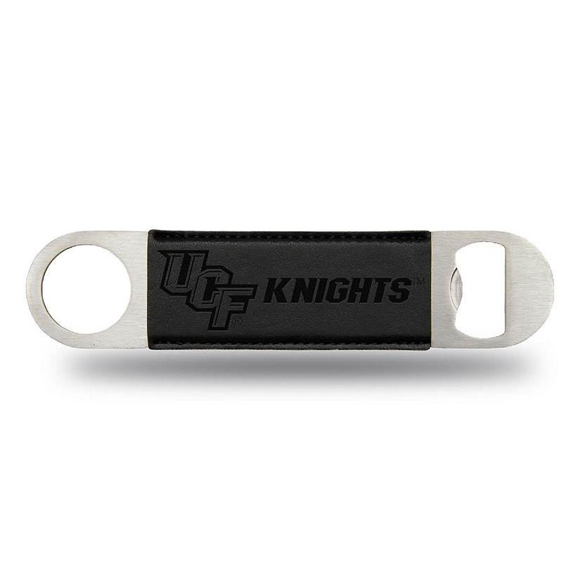 Rico Industries NCAA  Central Florida Knights - UCF UCF Black Faux Leather Laser Engraved Bar Blade - Great Beverage Accessory for Game Day Image