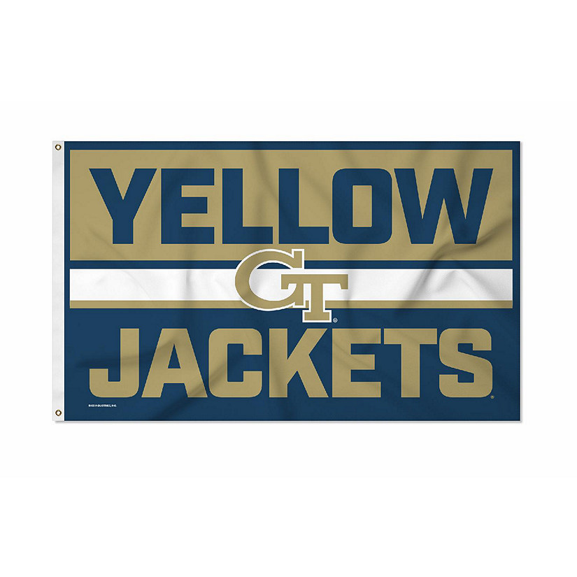 Rico Industries NCAA  Georgia Tech Yellow Jackets - GT Bold 3' x 5' Banner Flag Single Sided - Indoor or Outdoor - Home D&#233;cor Image