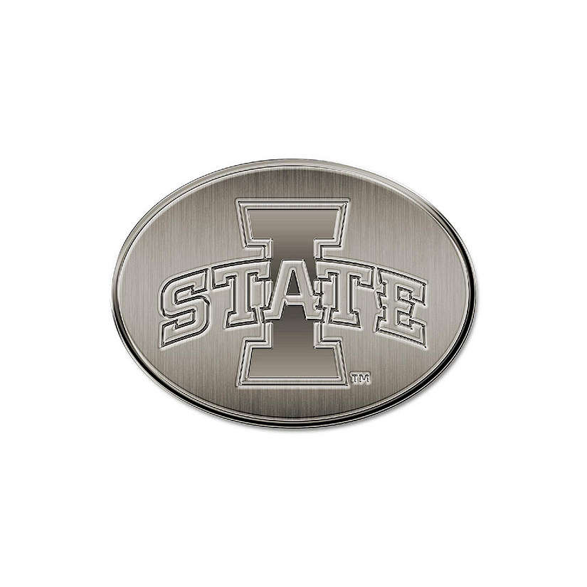 Rico Industries NCAA  Iowa State Cyclones Oval Antique Nickel Auto Emblem for Car/Truck/SUV Image