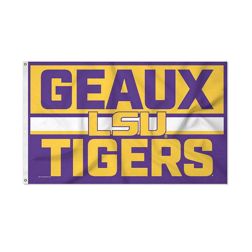 Rico Industries NCAA  LSU Tigers Bold 3' x 5' Banner Flag Single Sided - Indoor or Outdoor - Home D&#233;cor Image
