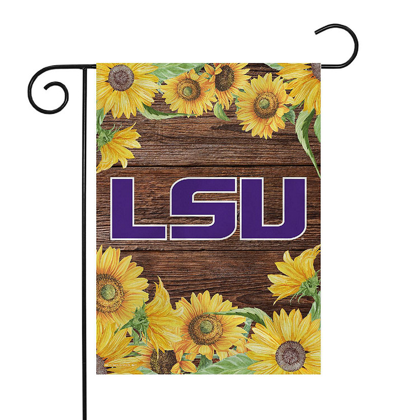 Rico Industries NCAA LSU Tigers Sunflower Spring 13" x 18" Double Sided Garden Flag Image