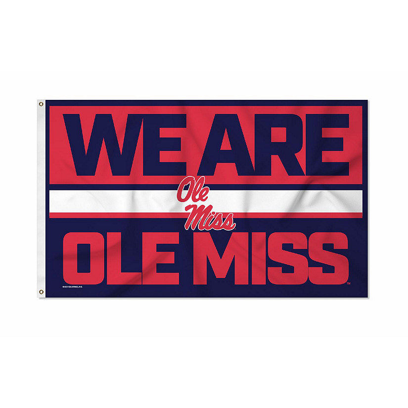 Rico Industries NCAA  Mississippi Rebels - Ole Miss Bold 3' x 5' Banner Flag Single Sided - Indoor or Outdoor - Home D&#233;cor Image