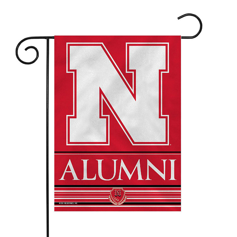 Rico Industries NCAA  Nebraska Cornhuskers Alumni 13" x 18" Double Sided Garden Flag Image