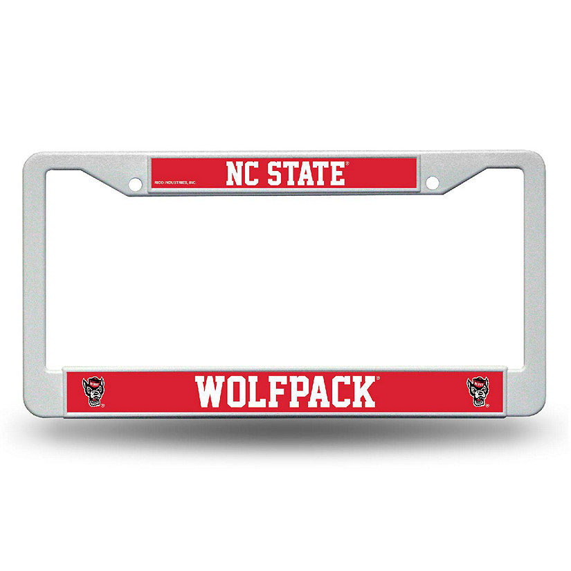 Rico Industries NCAA  North Carolina State Wolfpack Tuffy Head Logo 12" x 6" Plastic Car Frame Image