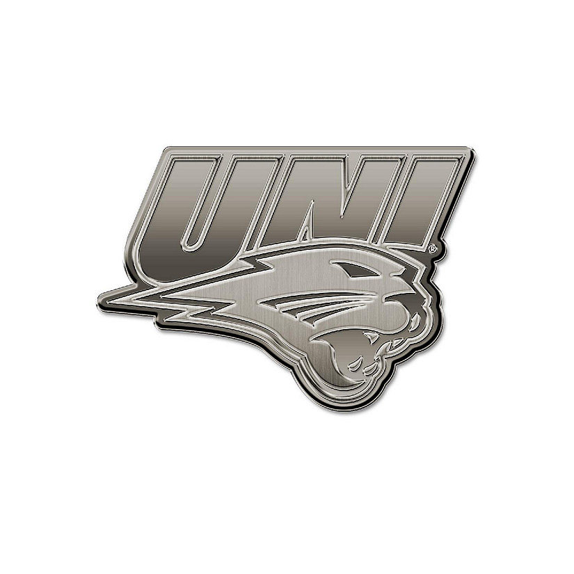 Rico Industries NCAA  Northern Iowa Panthers UNI Standard Antique Nickel Auto Emblem for Car/Truck/SUV Image