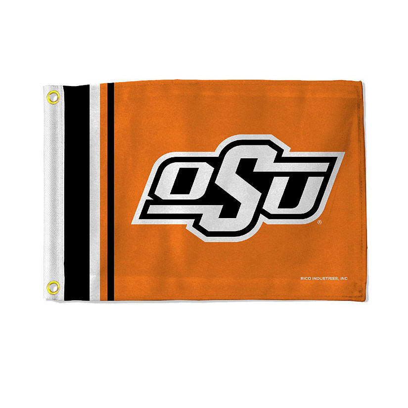 Rico Industries NCAA  Oklahoma State Cowboys Stripes Utility Flag - Double Sided - Great for Boat/Golf Cart/Home ect. Image