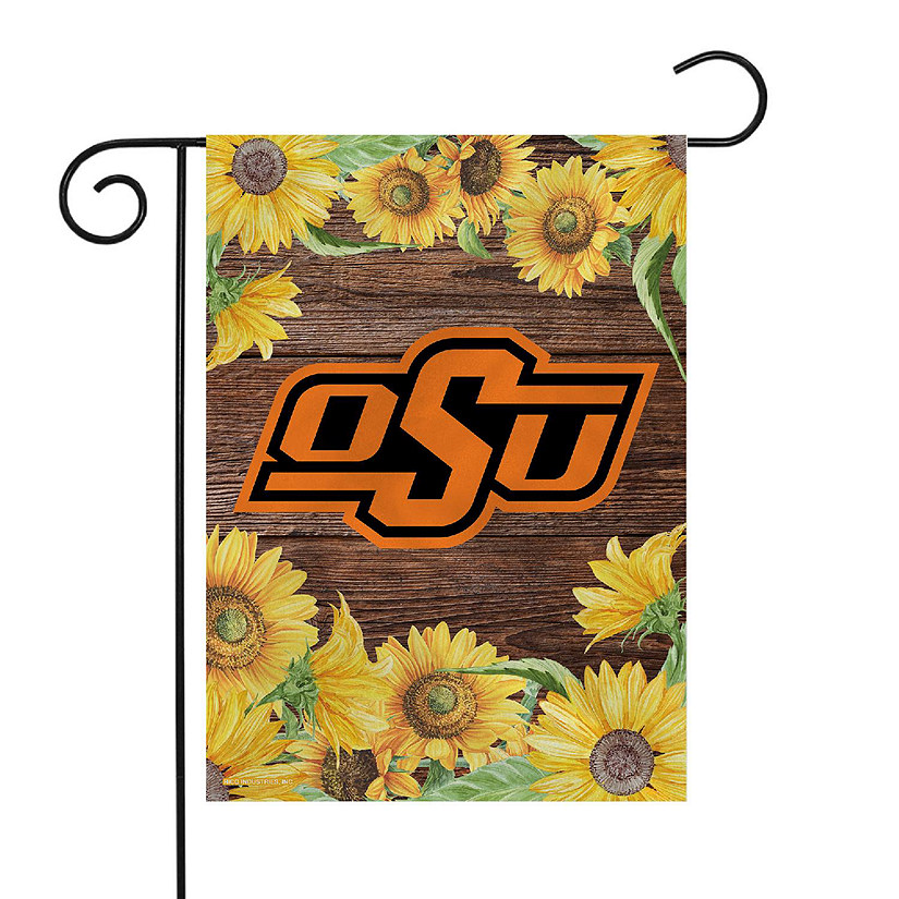 Rico Industries NCAA Oklahoma State Cowboys Sunflower Spring 13" x 18" Double Sided Garden Flag Image