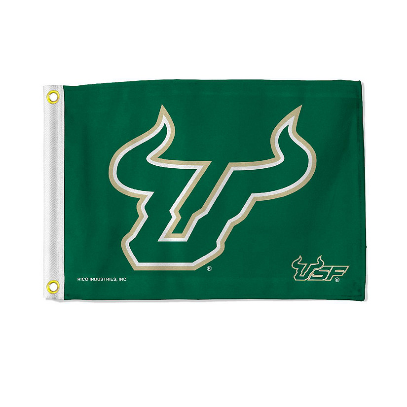 Rico Industries NCAA  South Florida Bulls - USF Green Utility Flag - Double Sided - Great for Boat/Golf Cart/Home ect. Image
