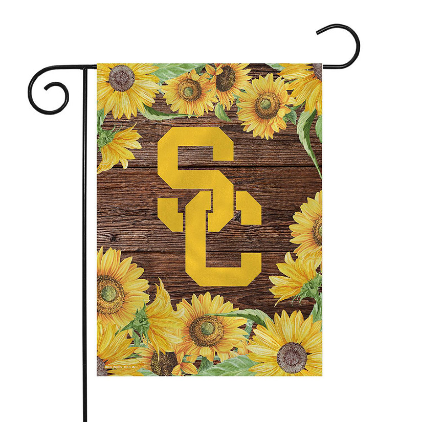 Rico Industries NCAA Southern California Trojans - USC Sunflower Spring 13" x 18" Double Sided Garden Flag Image