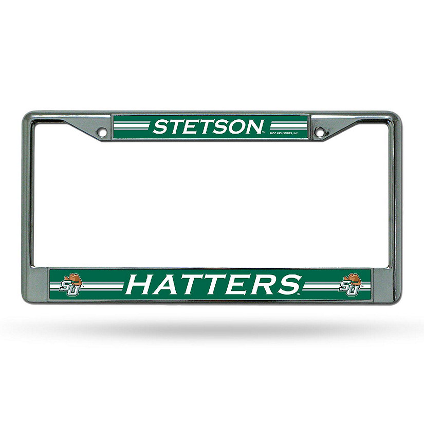 Rico Industries NCAA  Stetson Hatters  12" x 6" Chrome Frame With Decal Inserts - Car/Truck/SUV Automobile Accessory Image