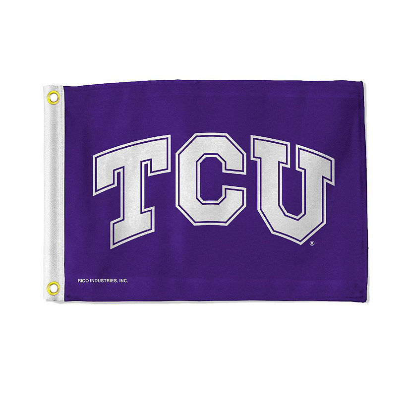 Rico Industries NCAA TCU Horned Frogs 12" x 18" Utility Flag - Double Sided - Great for Boat/Golf Cart/Home ect Image