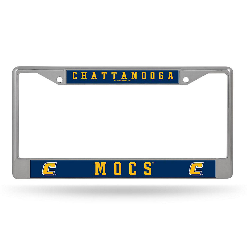 Rico Industries NCAA  Tennessee-Chattanooga Mocs  12" x 6" Chrome Frame With Decal Inserts - Car/Truck/SUV Automobile Accessory Image