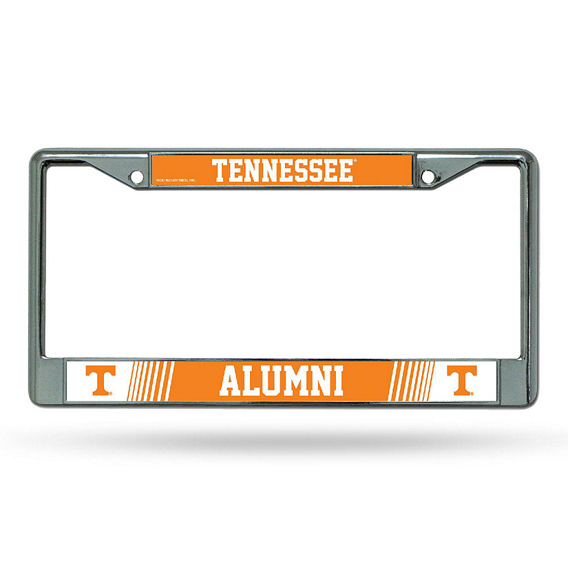 Rico Industries NCAA  Tennessee Volunteers Alumni 12" x 6" Chrome Frame With Decal Inserts - Car/Truck/SUV Automobile Accessory Image