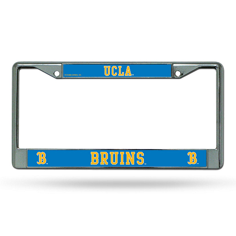 Rico Industries NCAA  UCLA Bruins  12" x 6" Chrome Frame With Decal Inserts - Car/Truck/SUV Automobile Accessory Image