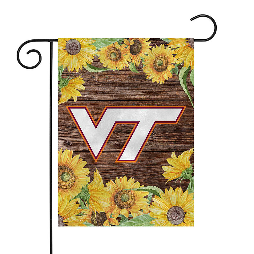 Rico Industries NCAA Virginia Tech Hokies Sunflower Spring 13" x 18" Double Sided Garden Flag Image