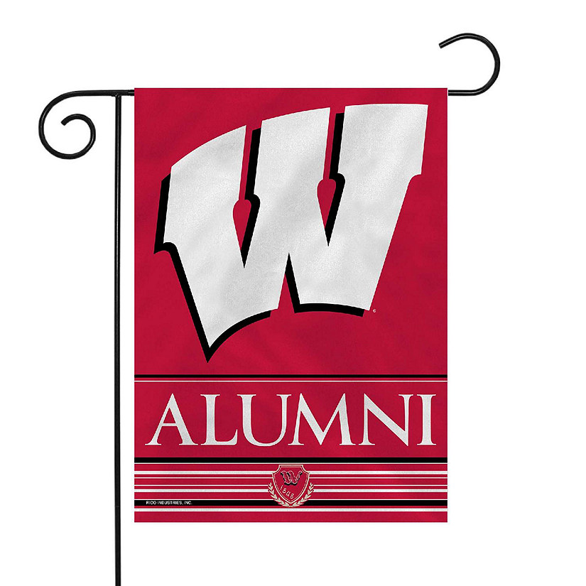Rico Industries NCAA  Wisconsin Badgers Alumni 13" x 18" Double Sided Garden Flag Image