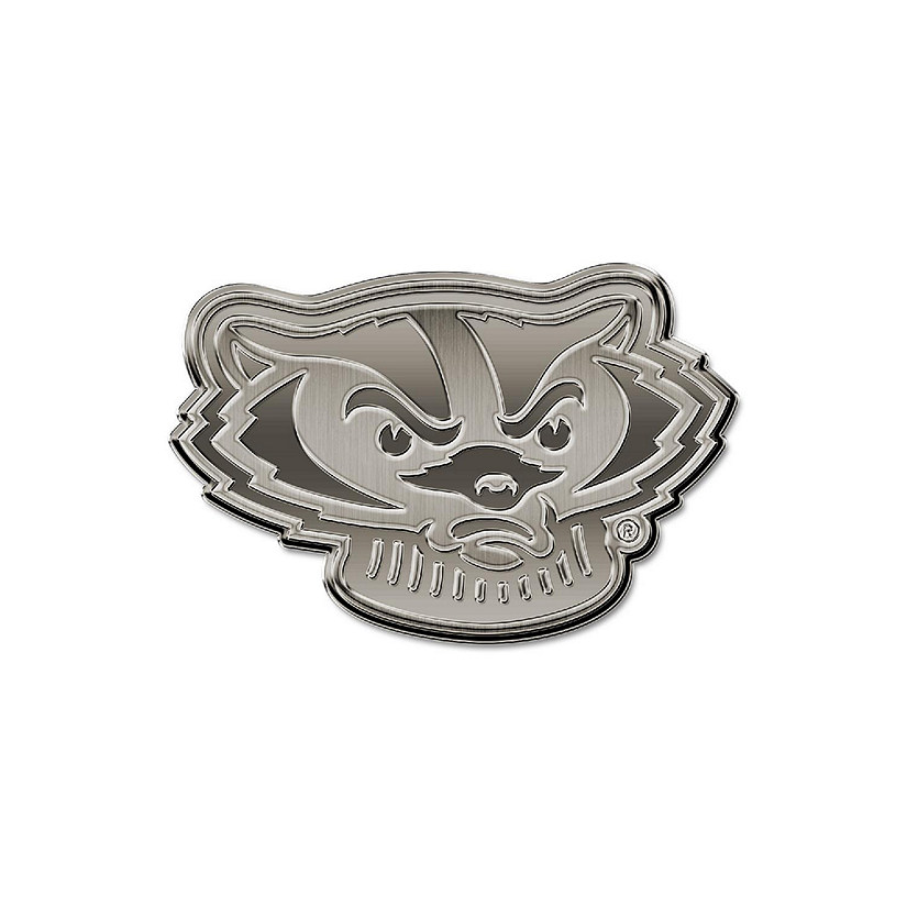 Rico Industries NCAA  Wisconsin Badgers Bucky Antique Nickel Auto Emblem for Car/Truck/SUV Image