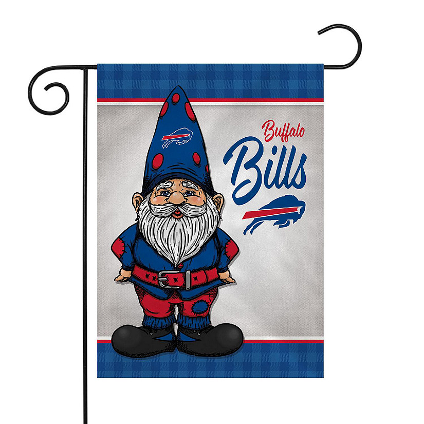Rico Industries NFL Football Buffalo Bills Gnome Spring 13" x 18" Double Sided Garden Flag Image