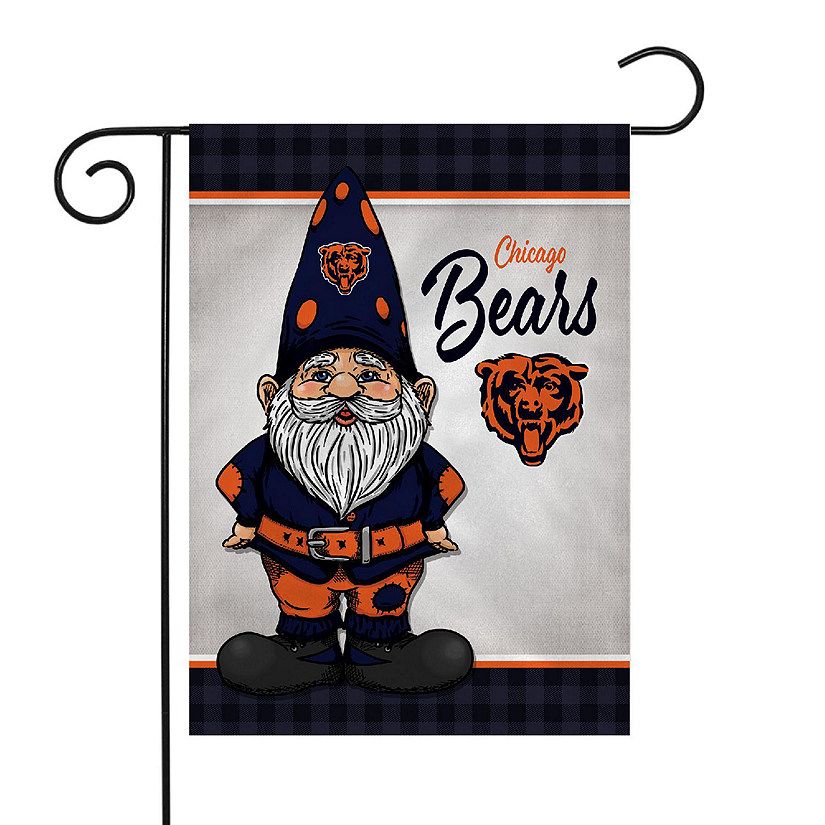 Rico Industries NFL Football Chicago Bears Gnome Spring 13" x 18" Double Sided Garden Flag Image