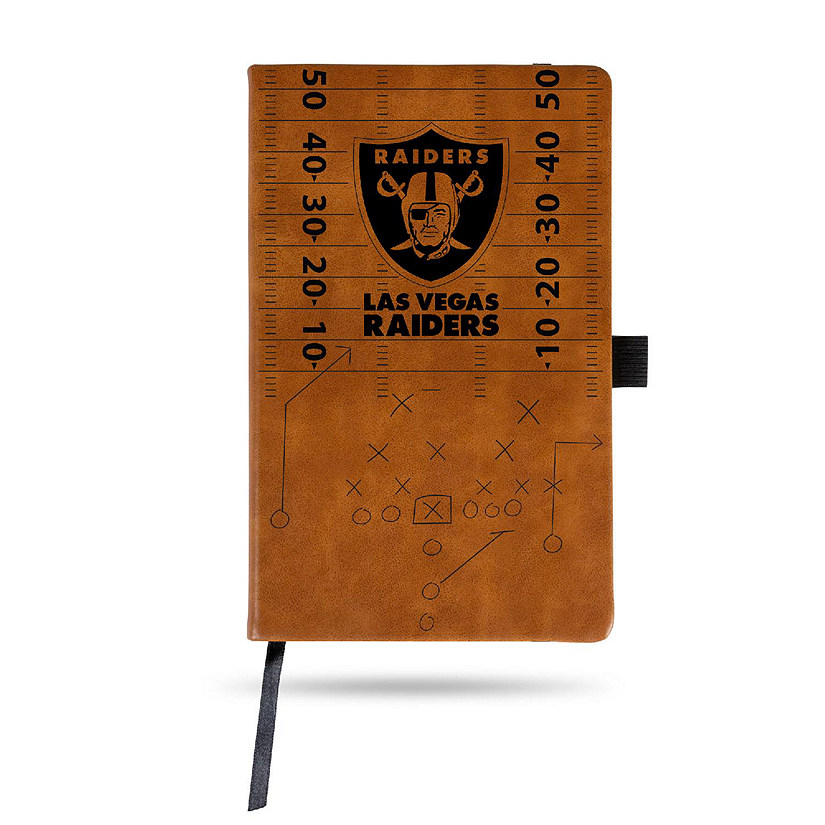 Rico Industries NFL Football Las Vegas Raiders Brown Laser Engraved Small Notepad Image