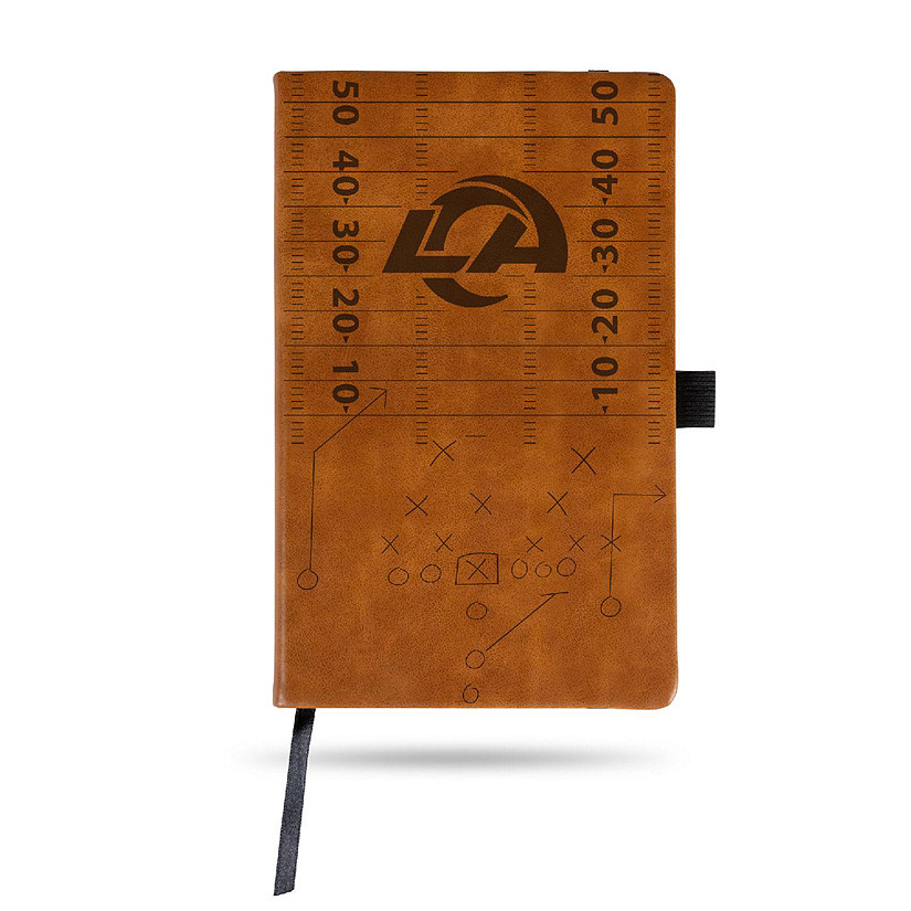 Rico Industries NFL Football Los Angeles Rams Brown Laser Engraved Small Notepad Image