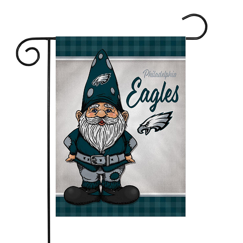 Rico Industries NFL Football Philadelphia Eagles Gnome Spring 13" x 18" Double Sided Garden Flag Image