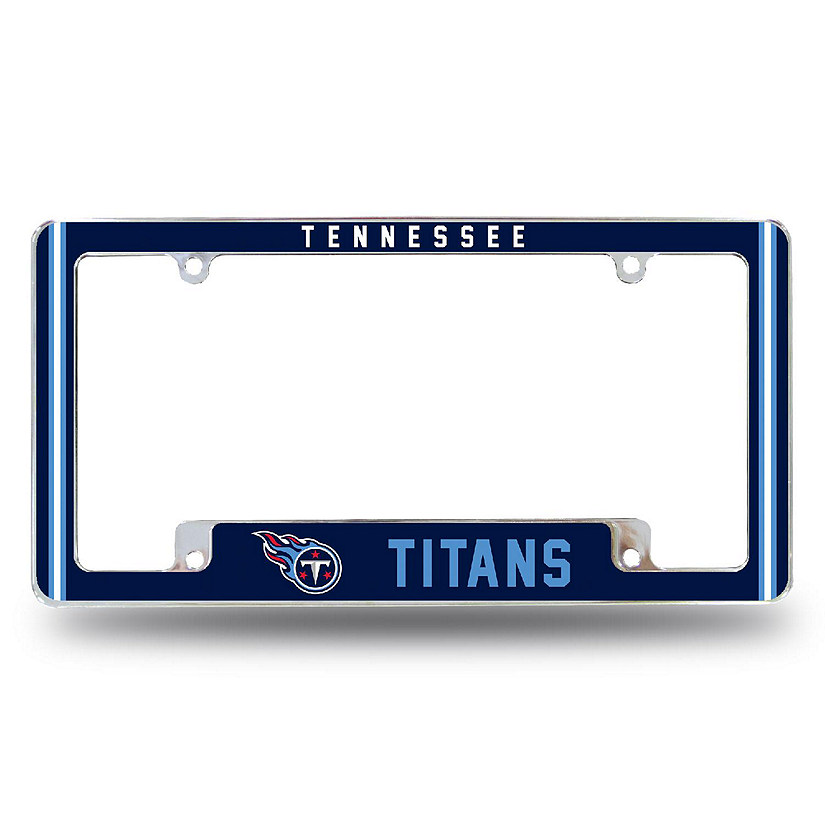 Rico Industries NFL Football Tennessee Titans Classic 12" x 6" Chrome All Over Automotive License Plate Frame for Car/Truck/SUV Image
