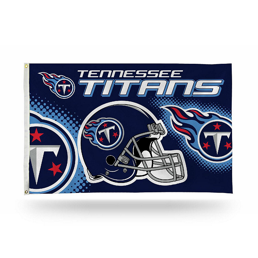 Rico Industries NFL Tennessee Titans 3' x 5'  "Helmet " Banner Flag - Single Sided - Indoor or Outdoor - Home D&#233;cor Image