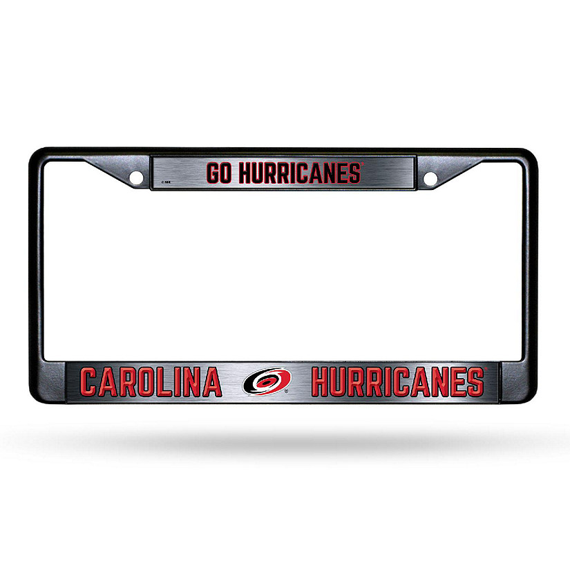 Rico Industries NHL Hockey Carolina Hurricanes Black Game Day Black Chrome Frame with Printed Inserts 12" x 6" Car/Truck Auto Accessory Image