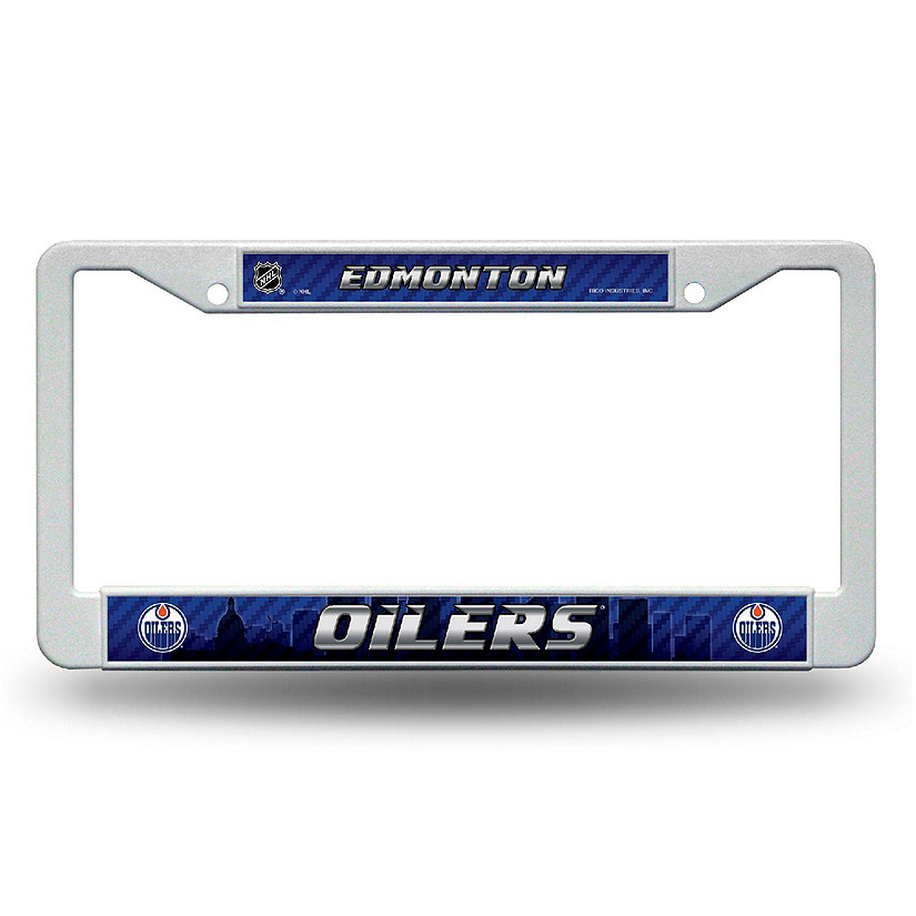 Rico Industries NHL Hockey Edmonton Oilers  12" x 6" Plastic Car Frame Image