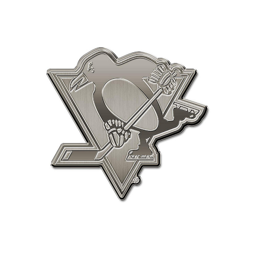 Rico Industries NHL Hockey Pittsburgh Penguins Standard Antique Nickel Auto Emblem for Car/Truck/SUV Image