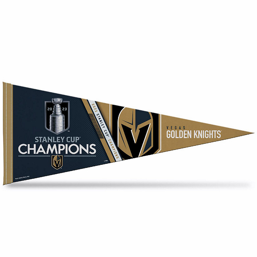 Rico Industries NHL Hockey Vegas Golden Knights 2023 Stanley Cup Champions 12" x 30" Felt Wall D&#233;cor Pennant - Great for Home/Bed Room/Man Cave D&#233;cor Image