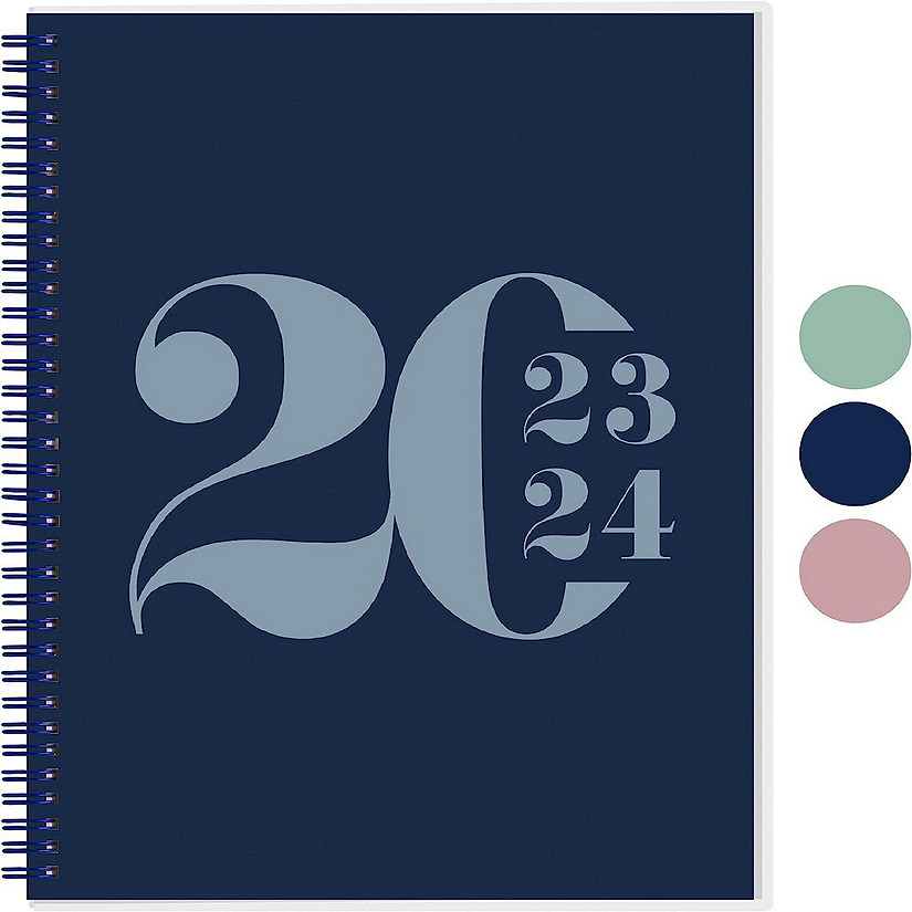Rileys 2023-2024 18-Month Academic Weekly Planner - Typographic Weekly & Monthly Agenda Planner (8.5 x 11 inches, Blue) Image